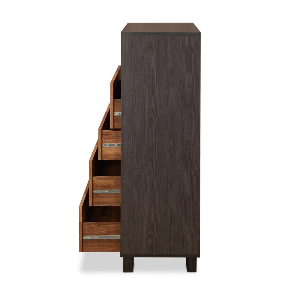 Eloy Industrial Walnut & Espresso Chest with Deep Felt-Lined Drawer