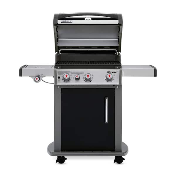 E-330 3-Burner Propane Grill in Black with Thermometer - The Home Depot