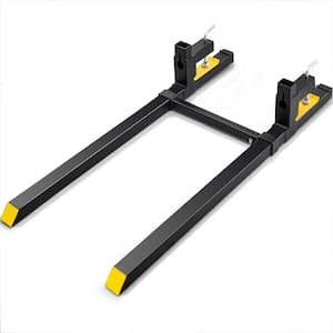 2000 lbs. Tractor Bucket Forks 60 in. Total Length Clamp on Pallet Forks with Adjustable Stabilizer bar
