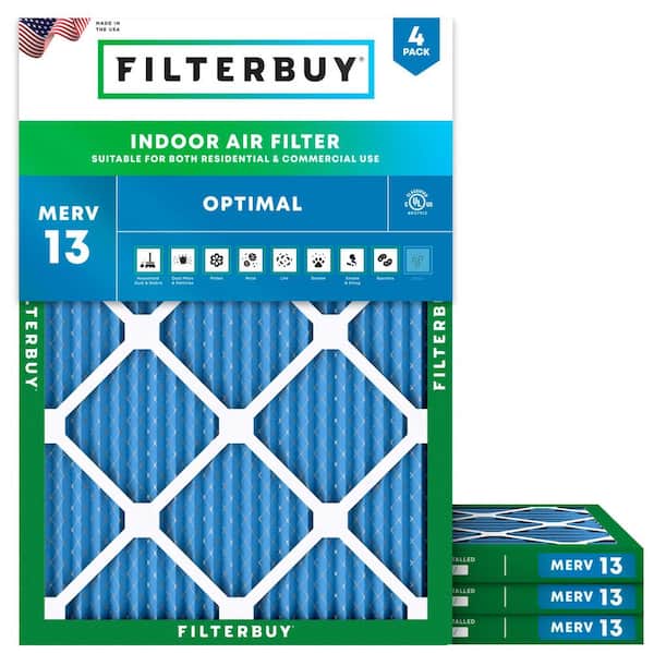 16.5 in. x 21 in. x 1 in. MERV 13 (FPR 10) Health Defense Pleated HVAC AC Furnace Air Filters Replacement (4-Pack)