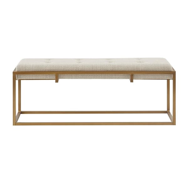 Madison Park Orrell Brown/Antique Bronze Mid-Century Accent Bench 17.5 in. H x 45 in. W x 15 in. D