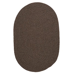 Edward Dark Brown 2 ft. x 4 ft. Oval Braided Area Rug