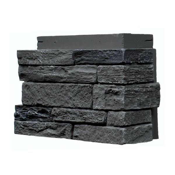 NextStone Slatestone Rocky Mountain Graphite 4.5 in. x 12.75 in. Faux Stone Siding Corner (4-Pack)