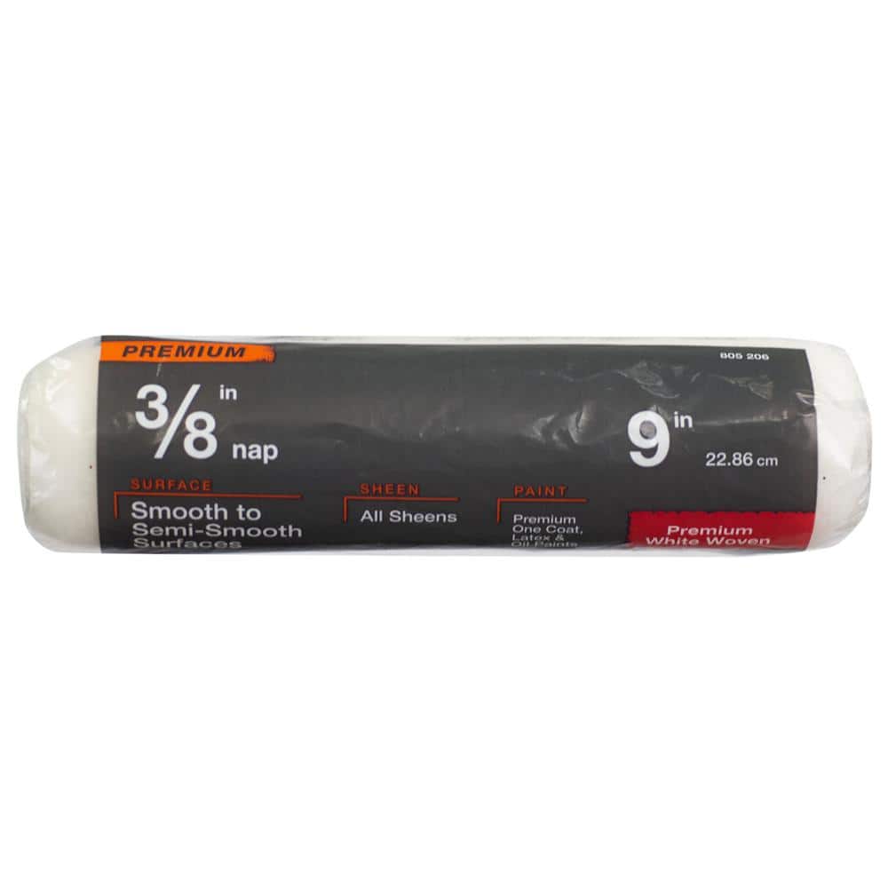 9 in. x 3/8 in. Shed Resistant White Woven Paint Roller Cover