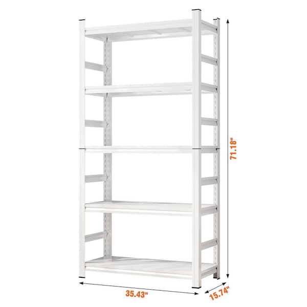 35.43 in. W x 71.18 in. H Shed Shelving 2000LBS 5-Tier Storage
