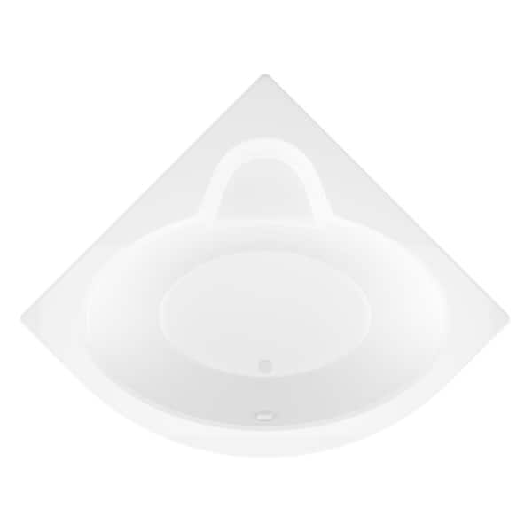 Jasper 5 ft. Acrylic Center Drain Corner Drop-in Non-Whirlpool Bathtub in White