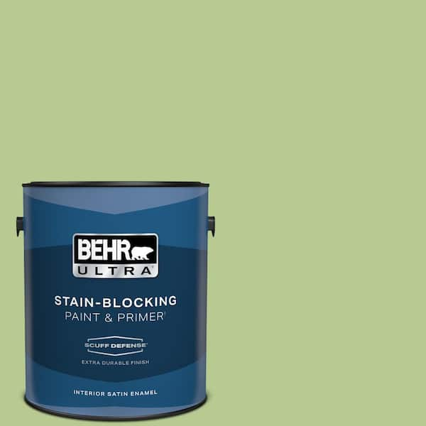 BEHR ULTRA 1 gal. #420D-4 Marsh Fern Extra Durable Satin Enamel Interior Paint & Primer