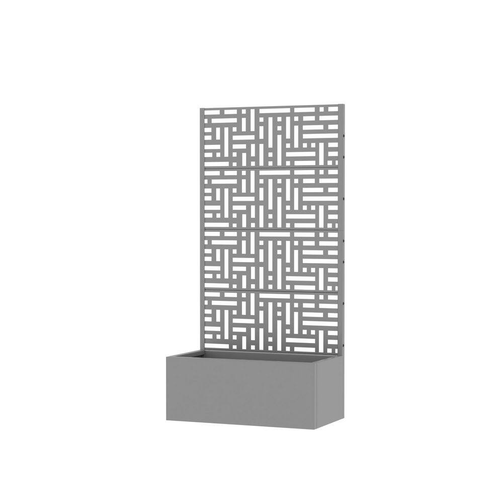 59 in. H x 29.5 in. W Metal Grey Rectangle Pots and Planter Raised Box with Trellis for Vine Climbing Plants price history on PriceWatchPro