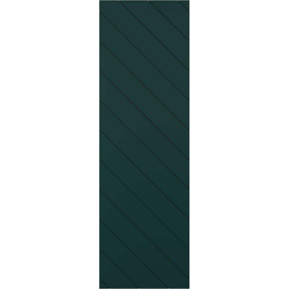 18 in. W x 51 in. H True Fit PVC Diagonal Slat Modern Style Fixed Mount Board and Batten Shutters Thermal Green price history on PriceWatchPro