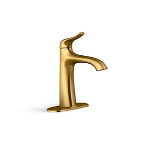 Easmor Single-Handle Single Hole Bathroom Faucet in Vibrant Brushed Moderne Brass