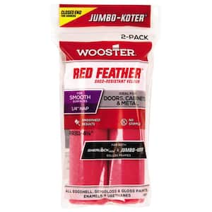 4-1/2 in. x 1/4 in. Velour Fabric Jumbo-Koter Red Feather Roller (2-Pack )