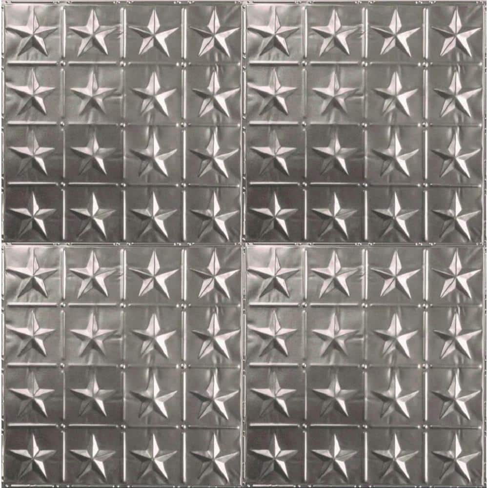 Pattern #36 Repeating Star 24 x 24 inch Metal Tin Nail-Up Ceiling Tiles