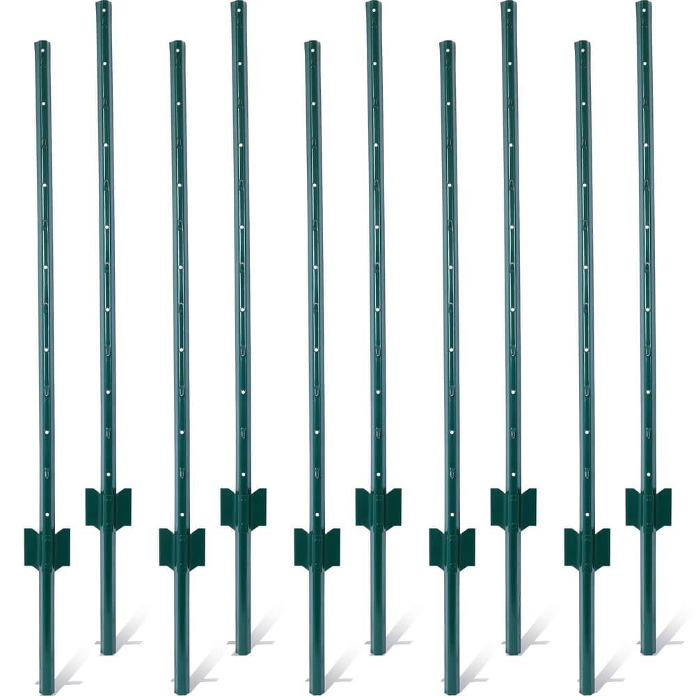 10 Pack 1 in. x 4 ft. Heavy Duty Metal Fence Post with U-Channel for Holding Garden Wire Fence, Corner Anchor Posts price history on PriceWatchPro
