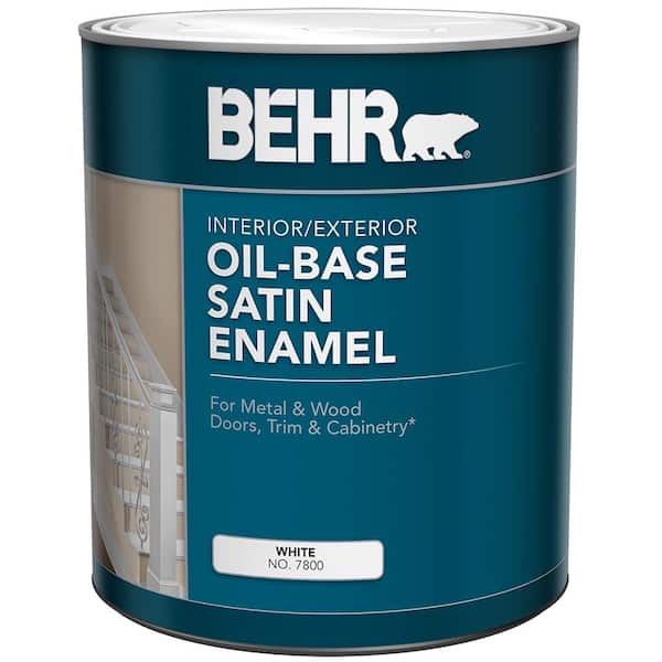 BEHR 1-qt. White Oil-Based Satin Interior/Exterior Enamel Paint