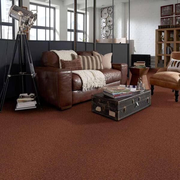 Coral Reef II - New Brick - Orange 93.6 oz. Nylon Texture Installed Carpet