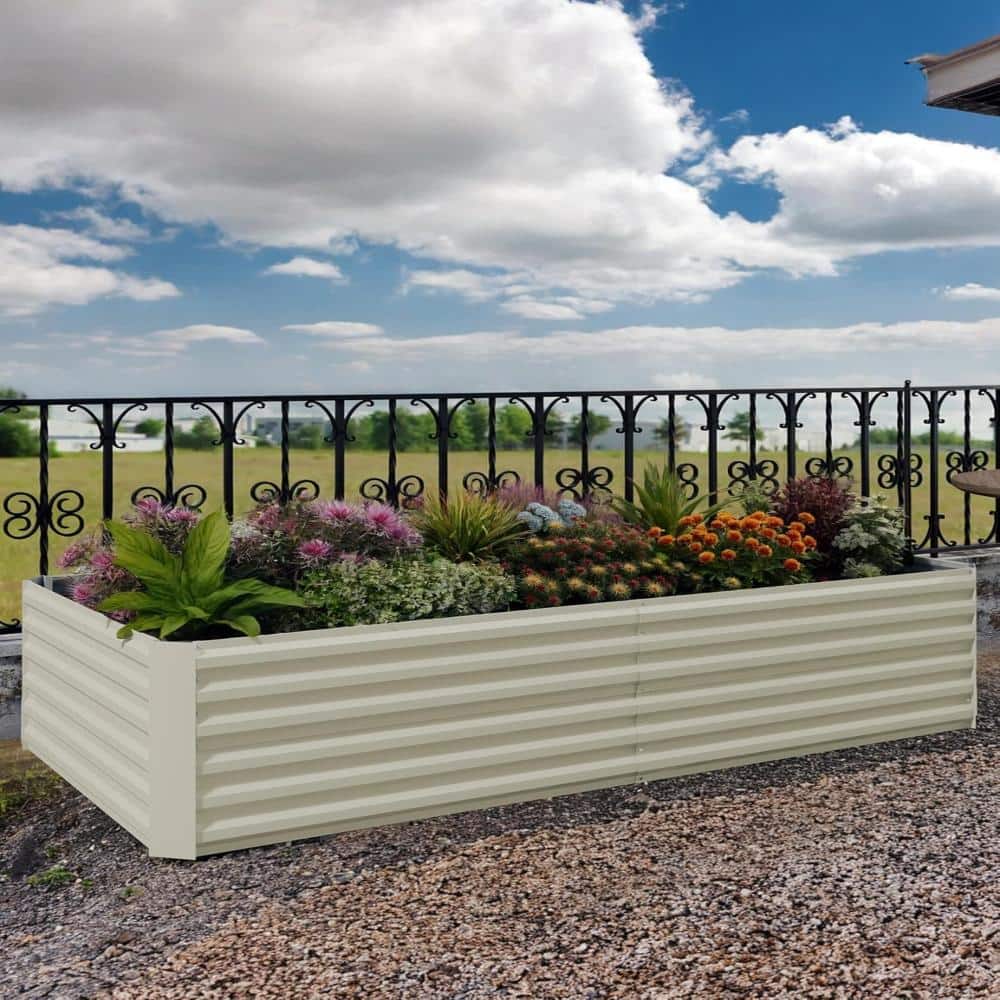 Rust-Resistant Galvanized Raised Garden Bed Durable Metal Planter Box with Enhanced Drainage 240x120x60cm Beige 1pk price history on PriceWatchPro