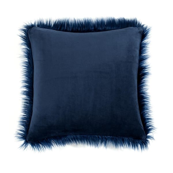Sweet Home Collection Plush Pillow Faux Fur Soft and Comfy Throw Pillow (2  Pack), Black