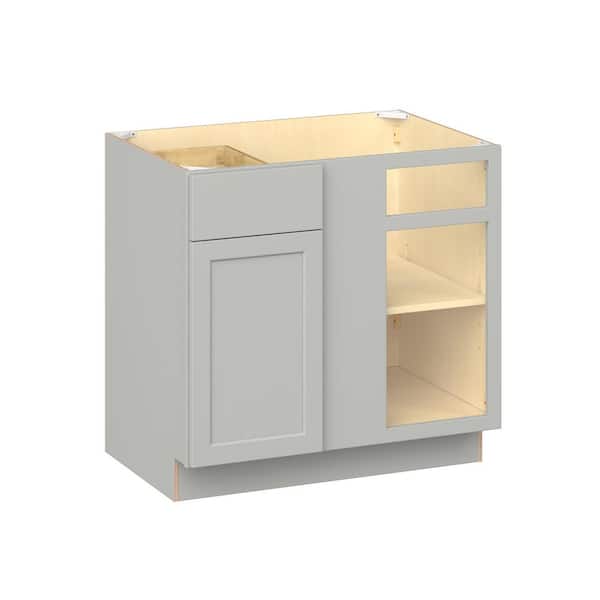 Emerson Whisper Gray Base Blind Corner Ready to Assemble Kitchen Cabinet (36 in. W x 34.5 in. H x 24 in. D)