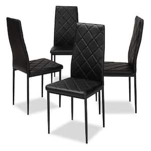 Blaise Black Faux Leather Upholstered Dining Chair (Set of 4)