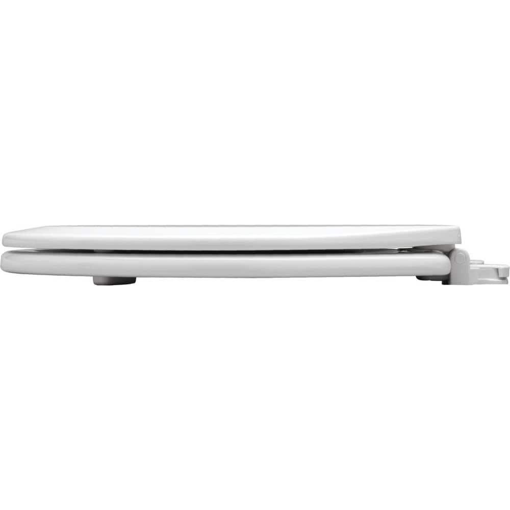 Cotton White Elongated Molded Wood Toilet Seat