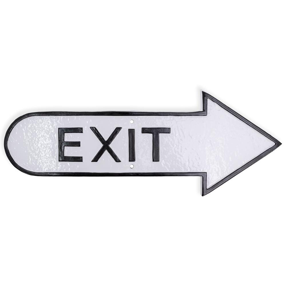 "6"" x 15.5"" Right Arrow Exit Statement Plaque Sign-White/Black" price history on PriceWatchPro