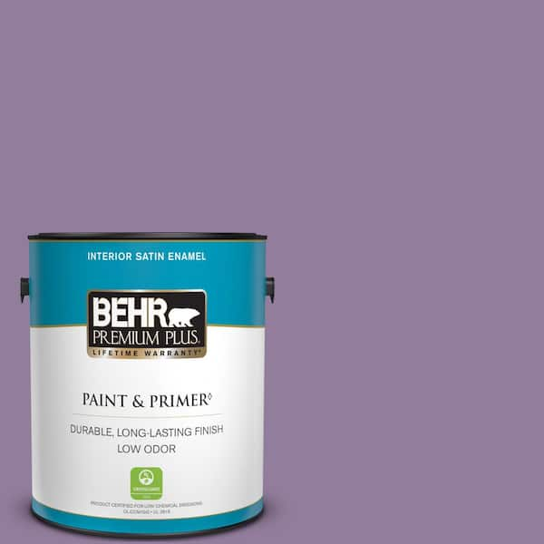 BEHR PREMIUM PLUS 1 gal. #660D-5 Wildflower Satin Enamel Low Odor Interior Paint & Primer