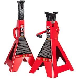 Pro-Lift 3-Ton Double Locking Pin Jack Stand with Cast Ductile Iron Ratchet  Bar Pair T-6903D - The Home Depot