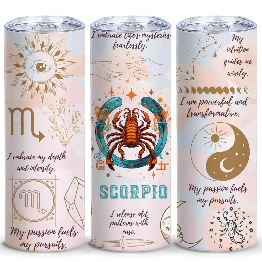 Scorpio Zodiac 20 oz Skinny Stainless Steel Tumbler Double Wall Insulated Travel Mug for Hot and Cold price history on PriceWatchPro