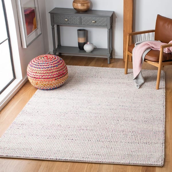 Vermont 6 ft. x 6 ft. Ivory/Purple Knitted Square Area Rug