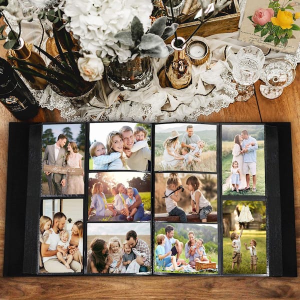 Afoxsos Classic Series Gray 4 x 6 Linen 600-Pocket Photo Album