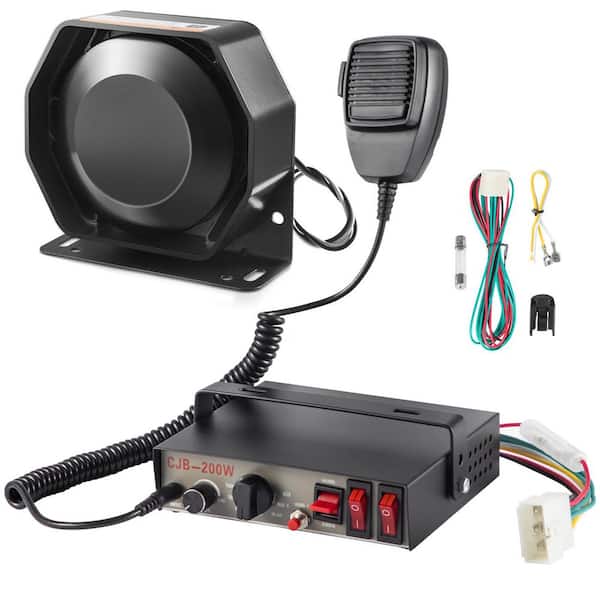 SKYSHALO 200W Siren Bundle 8 Tones Emergency Warning Siren with PA Speaker MIC System Vehicle Siren Box Fit for Police, Ambulance