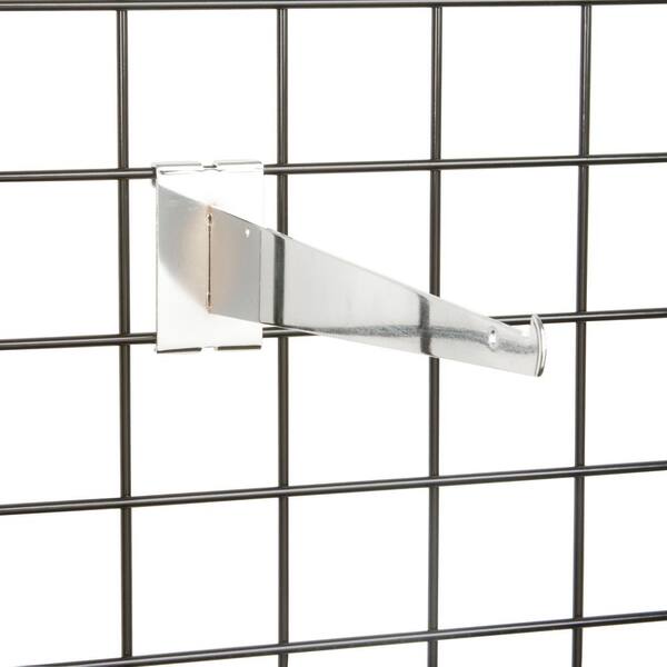 Econoco 12 In Chrome Shelf Bracket For Glass Shelving Pack Of 48 Gw 12kb - Wall Panel Shelf Bracket