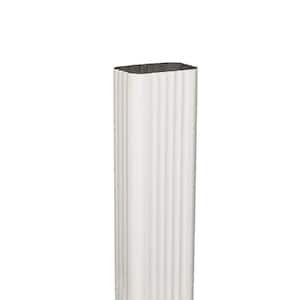 2 in. x 3 in. x 10 ft. White Aluminum Downspout