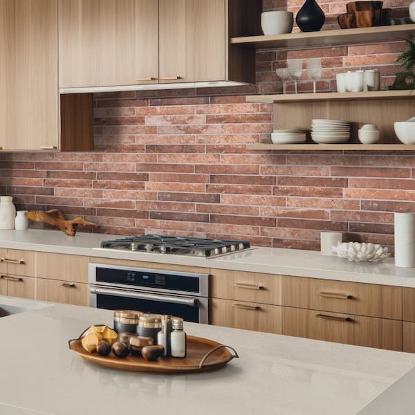 Capella Red Brick 2 in. x 18 in. Matte Porcelain Floor and Wall Tile (8 sq. ft./Case)