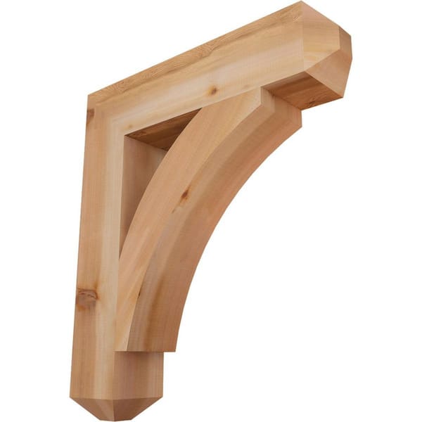 Ekena Millwork 5.5 in. x 32 in. x 28 in. Western Red Cedar Thorton Craftsman Smooth Bracket