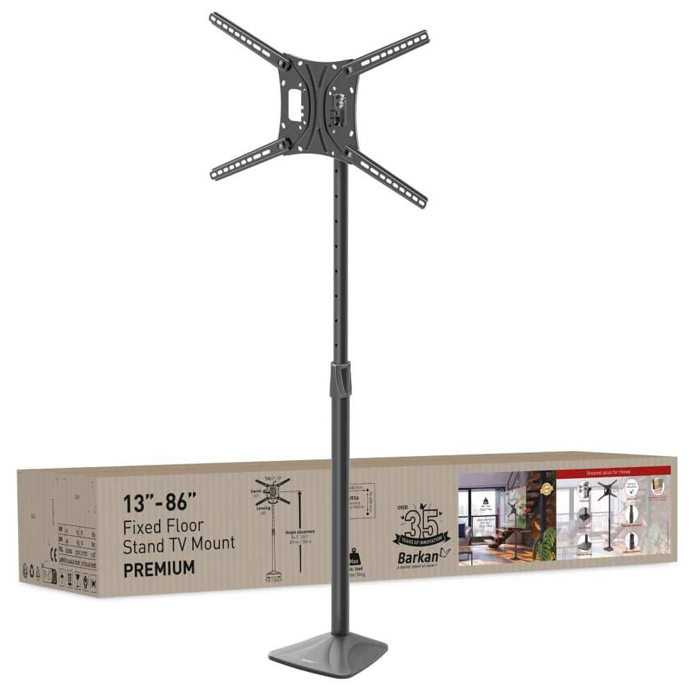 Barkan 13 - 83 inch Swivel & Tilt Fixed Floor Stand TV Mount Black Patented to Fit Various Screen Types Screen Leveling price history on PriceWatchPro