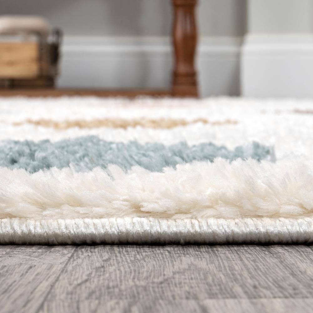 5' x 8' Multi/Cream Synthetic Trellis Area Rug