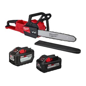 M18 FUEL 16 in. 18-Volt Lithium-Ion Brushless Battery Chainsaw with 12 Ah and 8 Ah Batteries