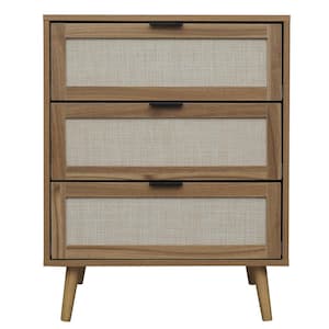 23.62 in. W x 15.39 in. D x 30.51 in. H Walnut Brown Linen Cabinet with 3-Drawer