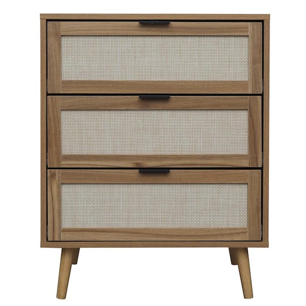 23.62 in. W x 15.39 in. D x 30.51 in. H Walnut Brown Linen Cabinet with ...