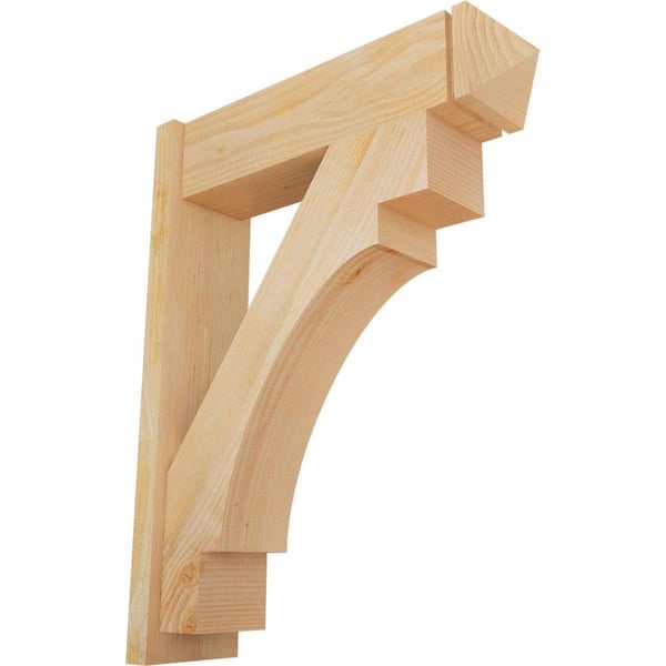 Ekena Millwork 8 in. x 38 in. x 30 in. Douglas Fir Merced Arts and Crafts Rough Sawn Outlooker