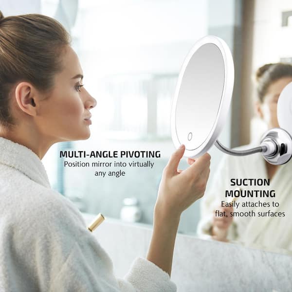 SOGT Flexible Mirror Gooseneck Magnifying Mirror Suction Cup Wide Application for Travel