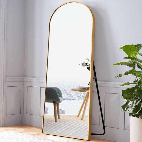 Modern Arch Metal Framed Gold, Arch Mirror Full Length Home Depot