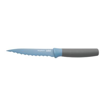Leo 4.5 in. Blue Stainless Steel Serrated Utility Knife