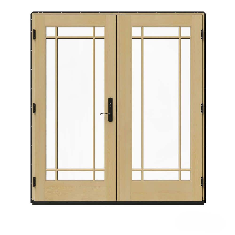 72 in. x 80 in. W-5500 Black Clad Wood Right-Hand 9 Lite French Patio Door w/Unfinished Interior price history on PriceWatchPro