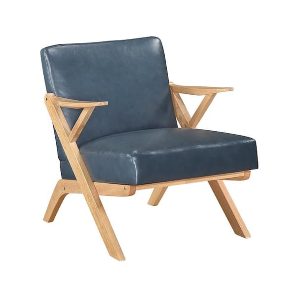 Herriman Blue Faux Leather Upholstery Accent Arm Chair