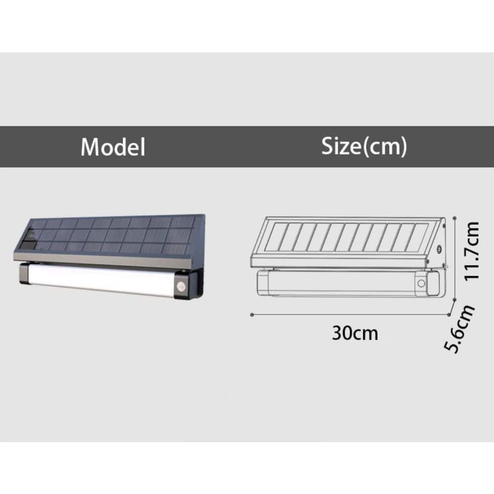 Black Aluminum Solar Powered LED Flood Security Light