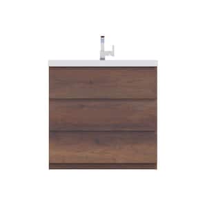 Paterno 36 in. W x 19 in. D Bath Vanity in Rosewood with Acrylic Vanity Top in White with White Basin