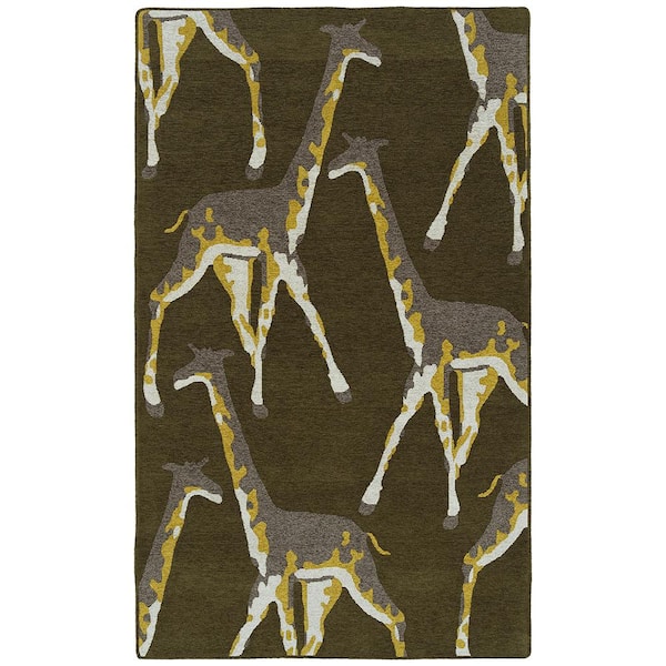 Kaleen Forever Fauna Green 2 ft. x 3 ft. Animal Print Throw Area Rug