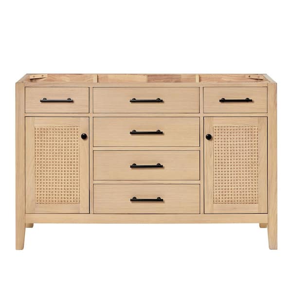Camila 54 in. W x 21.5 in. D x 34.5 in. H Bath Vanity Cabinet without Top in White Oak